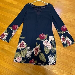 NWT Le Château Navy and floral shirt/tunic dress